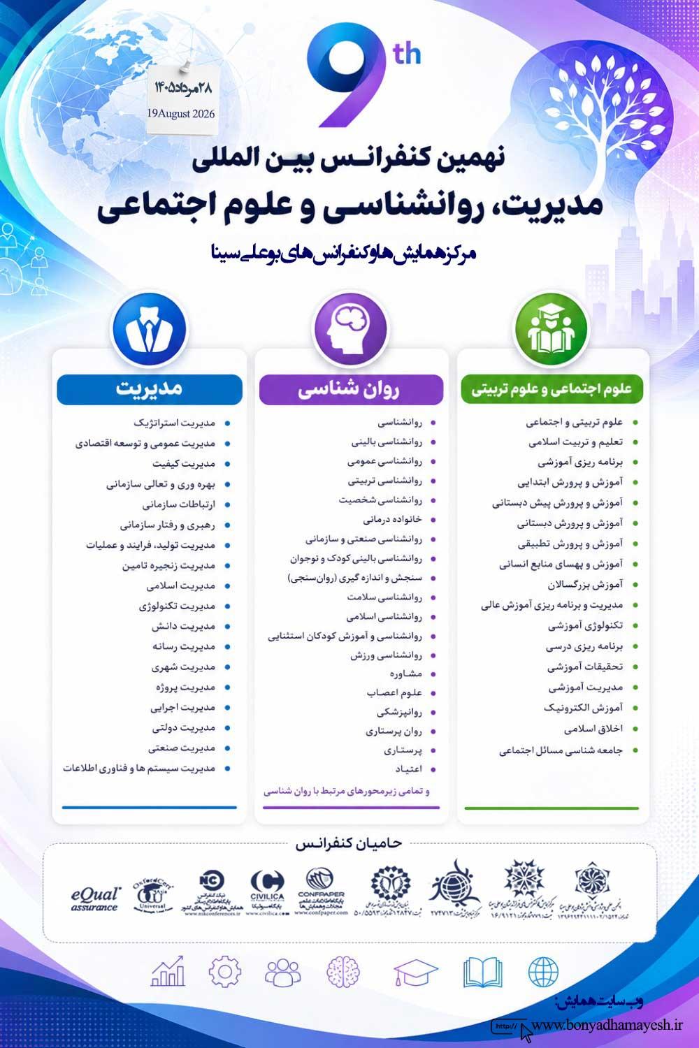 نهمین کنفرانس بین المللی مدیریت، روانشناسی و علوم اجتماعی